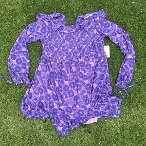 Free People Purple Floral Ruffle Dress